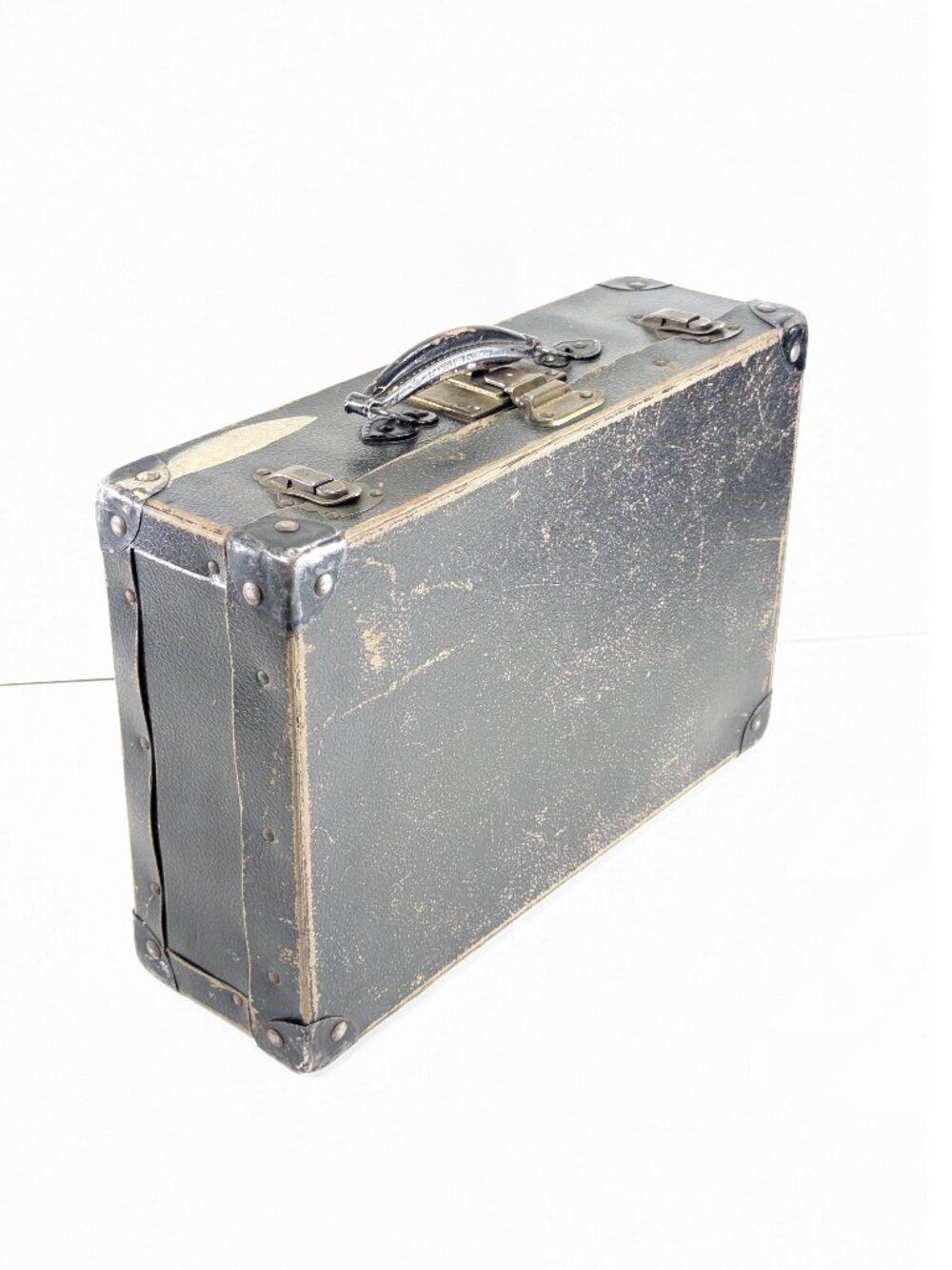 ca 1930s DUREX English fibreboard child suitcase, WWII evacuee luggage,